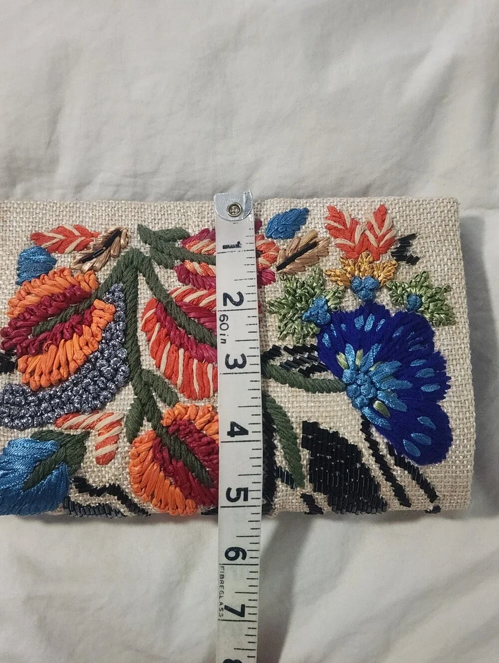 Anthropologie Fanciful Florals Embroidered Clutch bag,  new without tags